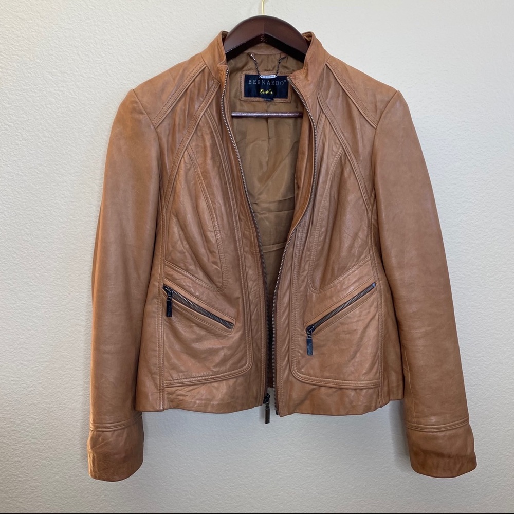 Bernardo 100% Genuine Leather Jacket Brown Size M